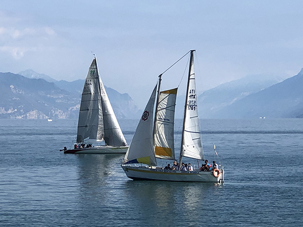 Sailboats on Lake Garda, Italy.